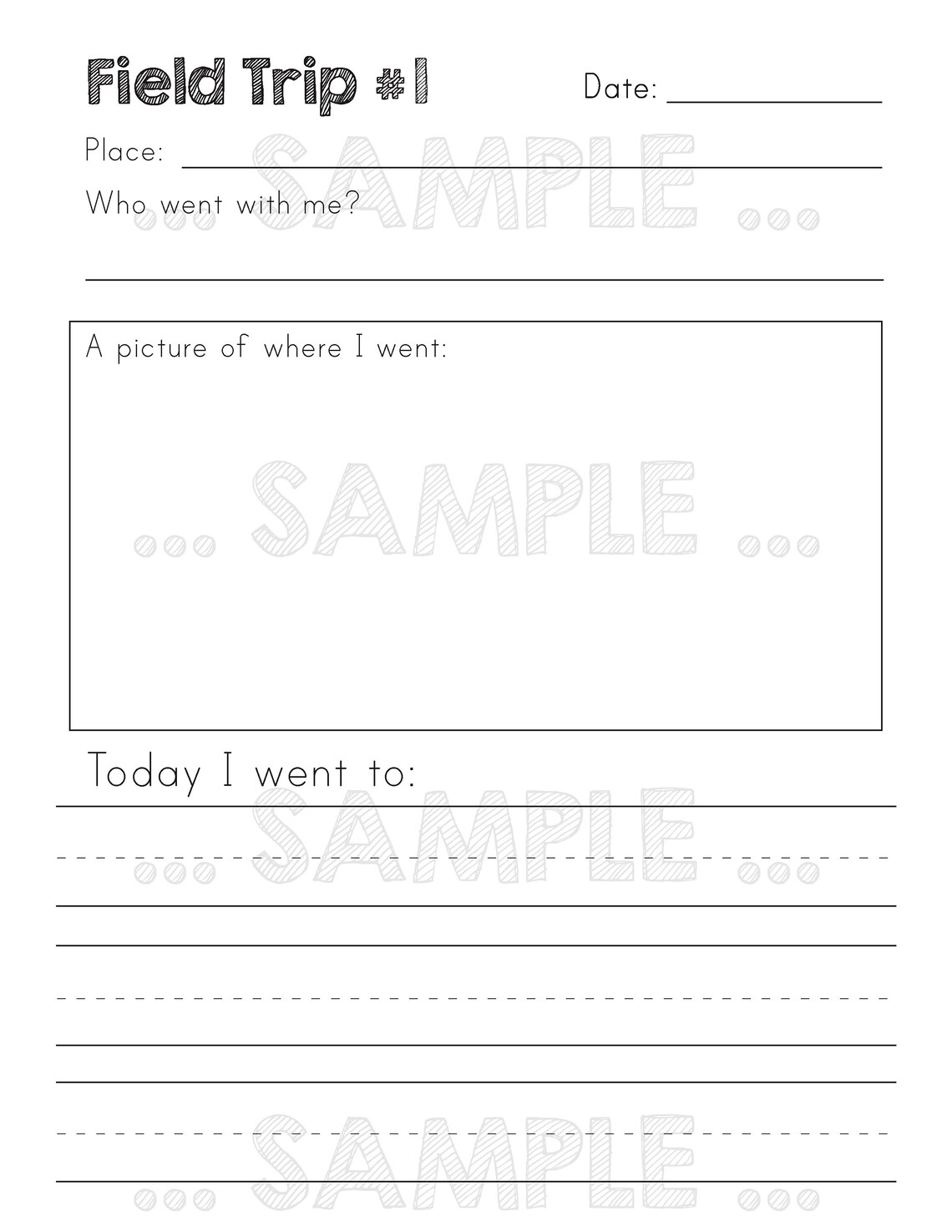 Field Trip Journal Printable-digital DOWNLOAD - Etsy