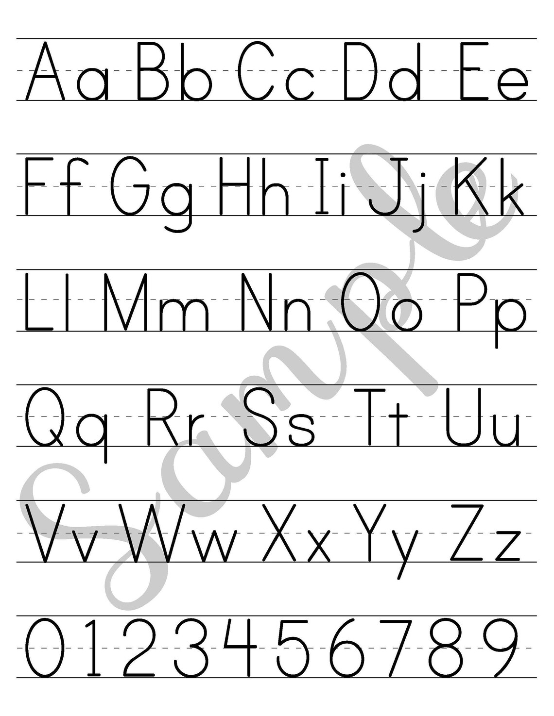 Alphabet Print SMALL size 8.5 X 11digital Etsy