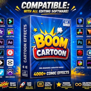 Comic cartoon Video Effects Pack – Over 4,000 Animated Effects for Creators