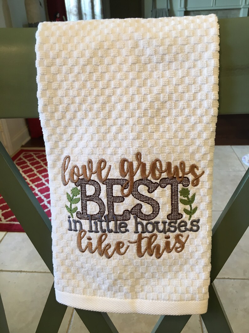 Farmhouse Embroidered Decorative Kitchen Towel Dish Towel Tea Etsy