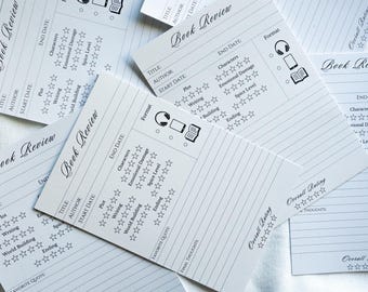 Book Club Review Card, Editable Printable Template