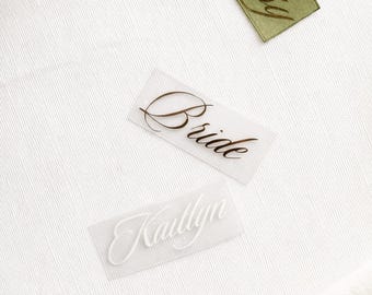 Personalized HTV Name for Ribbon | DIY Custom Heat Transfer Vinyl Iron On for Placecards