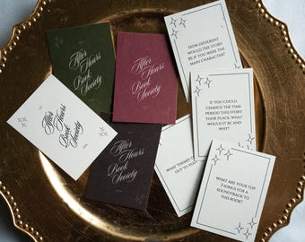Book Club Discussion Cards, Luxury Design, Editable Template Reading - Group Conversation Starters