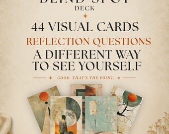The Blind Spot | Visual Reflection Deck with Prompts | 44 Printable Surreal Cards