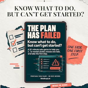 The Plan Has Failed | 20-Minute Solo Reset | Printable Productivity RPG | Procrastination & Focus Tool