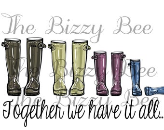 Rain boots, Colorful, Digital file, Download, Sublimation