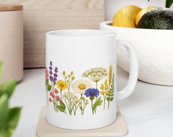 Wildflower Bouquet Mug | Floral Coffee Cup| Flower Lover Gift| Mothers Day Gift