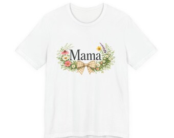 Floral Wreath Tee, Mama T-Shirt, Spring Floral Design