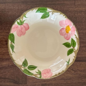 Franciscan Desert Rose Fruit Berry Bowls 5" USA Vintage Half Moon Mark 1949-1953