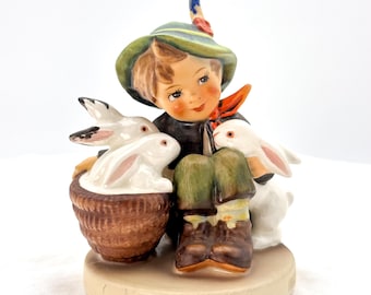 Goebel Hummel Playmates #58/0 Boy with Rabbits TMK3 Figurine W Germany