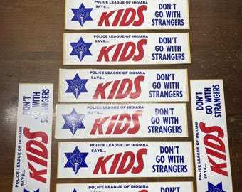 Lot Of 9 Vintage Bumper Stickers 1980s Police League Of Indiana