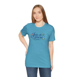 Joie de Vivre script floral T-Shirt | French phrase tee, floral lettering image 19