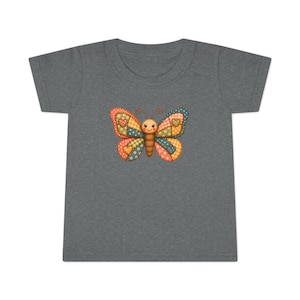 Toddler Faux Patchwork Butterfly T-Shirt | Colorful Insect Tee, Ringspun Cotton