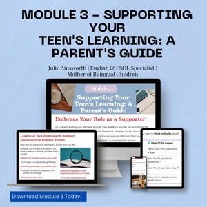 Studieroutines en huiswerkhulp voor tweetalige tieners | ESOL-werkboek voor ouderondersteuning | Module 3: