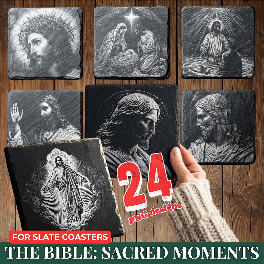 Jesus Christ Laser Engraving Designs, Christian Slate Coasters (PNG ...