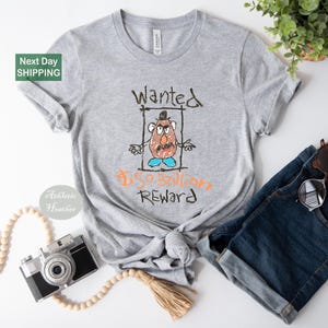 Disney Toy Story Characters Shirts, Woody Tee, Spud Toy Story Tee, Wanted Potato Tee, Wanted Shirts Bild 3
