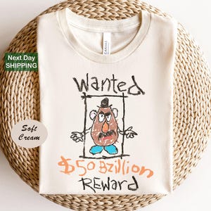 Disney Toy Story Characters Shirts, Woody Tee, Spud Toy Story Tee, Wanted Potato Tee, Wanted Shirts Bild 1