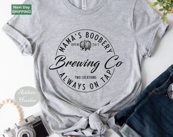 Brewing co shirt, funny breast feeding crewneck shirt, mama's boobery shirt, new mom shirt, mother's day shirt