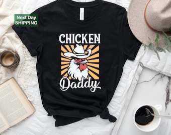 Chicken daddy shirt, funny dad shirt, father's day chicken dad gift tee, chicken lover gift shirt, retro chicken dad shirt, dad graphic tees