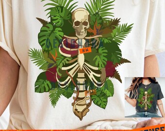 Skeleton Plant Body PNG: Monstera Plant Lover Gothic Botanical Illustration png (Digital Download)
