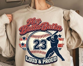 Hey Batta Batta PNG: Baseball Home Run Swing Preppy Trendy Watercolor Clipart (Digital Download)