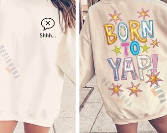 Born To Yap PNG: Trendy Hand Lettered Girly Spring Catch Phrase Doodle Clipart (Digital Download)