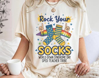 Rock Your Socks World Down Syndrome Day PNG, SPED Teacher Tribe Design, Down Syndrome Awareness Socks, March 21 Awareness PNG