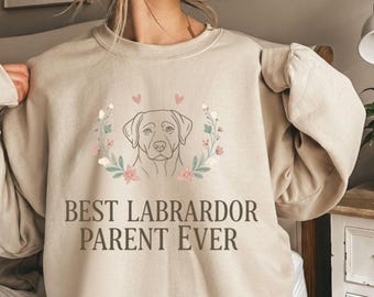 Best Labrador Parent Ever PNG, Labrador Retriever Dog Lover Design, Lab Mom Dad Gift, Cute Floral Labrador Shirt Graphic