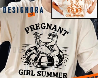 Pregnant Girl Summer PNG, Funny Maternity Shirt Sublimation, Mom To Be Gift , Pregnancy Reveal PNG, Baby Shower Shirt Design, New Mom PNG
