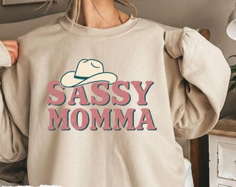 Sassy Momma PNG, Western Mom Shirt Design, Cowboy Hat Sublimation, Retro Mama Graphic, Funny Mom Quote, Trendy Mom Gift