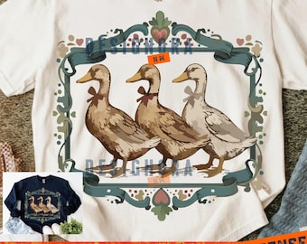 Vintage 80s Goose PNG: Retro Blue Ribbon Farm Animal Cottagecore Aesthetic Clipart (Digital Download)