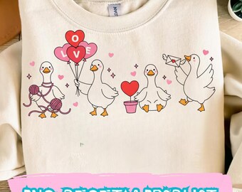Valentine Goose PNG: Silly Love Quote, Romantic Animal Art (Digital Download