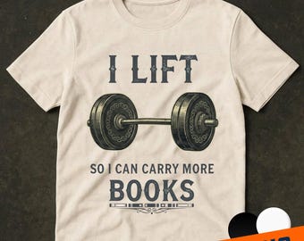 I Lift So I Can Carry More Books PNG, Funny Book Lover Gym Design, Reader Workout Humor, Library Lover Gift, Bookworm Fitness PNG