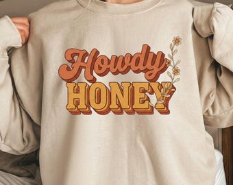 Howdy Honey PNG: Retro Western Checkered Cowgirl Rodeo Southern Aesthetic Clipart (Digital Download)