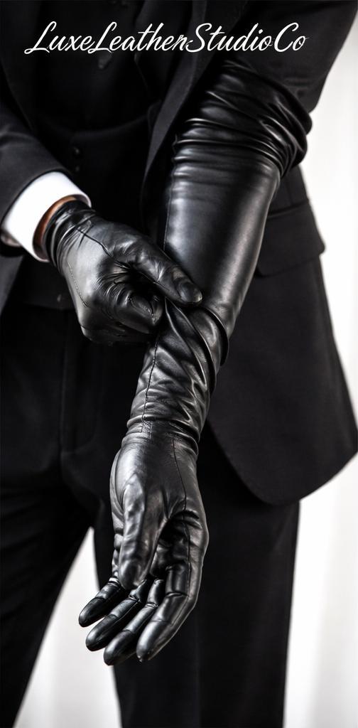 black leather dress gloves men's Mens Black Cashmere Lined Leather Gloves