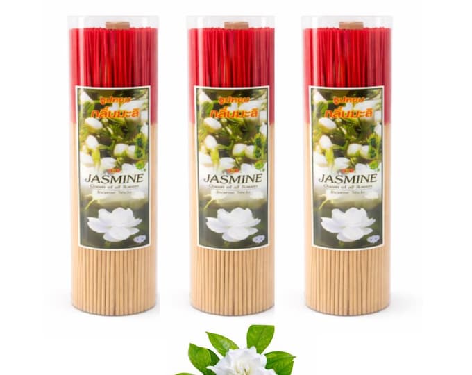 Jasmine Incense Sticks, 700g Bulk Pack, Natural Floral Scent, 32cm Long Joss Sticks (Set 3)