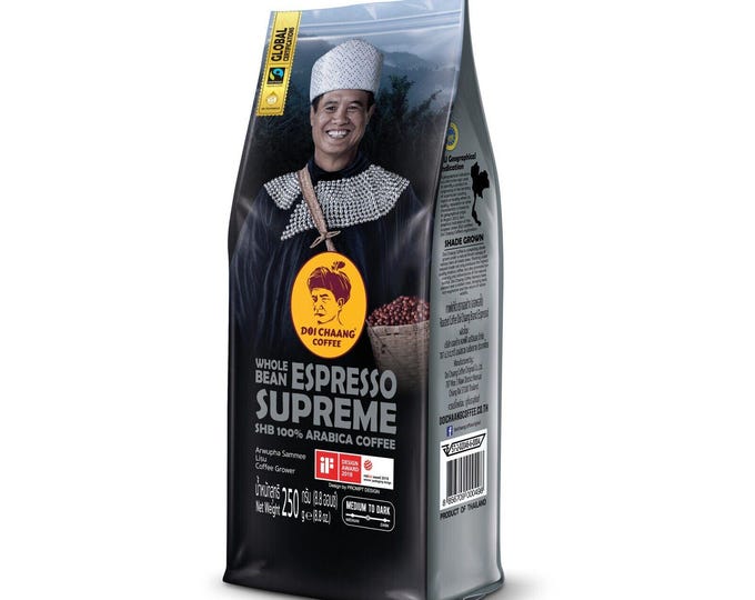 Doichaang: Espresso Supreme Whole Bean Coffee, Dark Roast 100% Arabica 250 g.