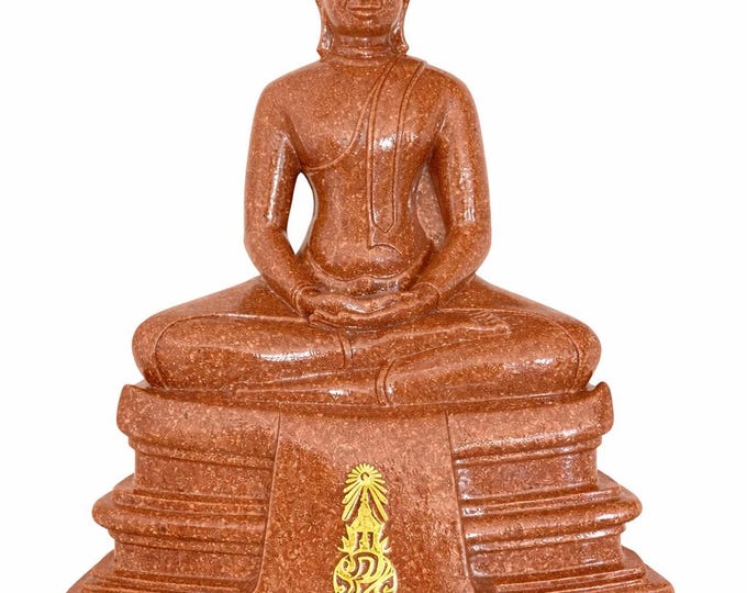 Luang Phor Sothorn Buddha Statue, 9" Lap, 100-Year-Old Sacred Temple Roof Tiles, Blessed Wat Sothorn