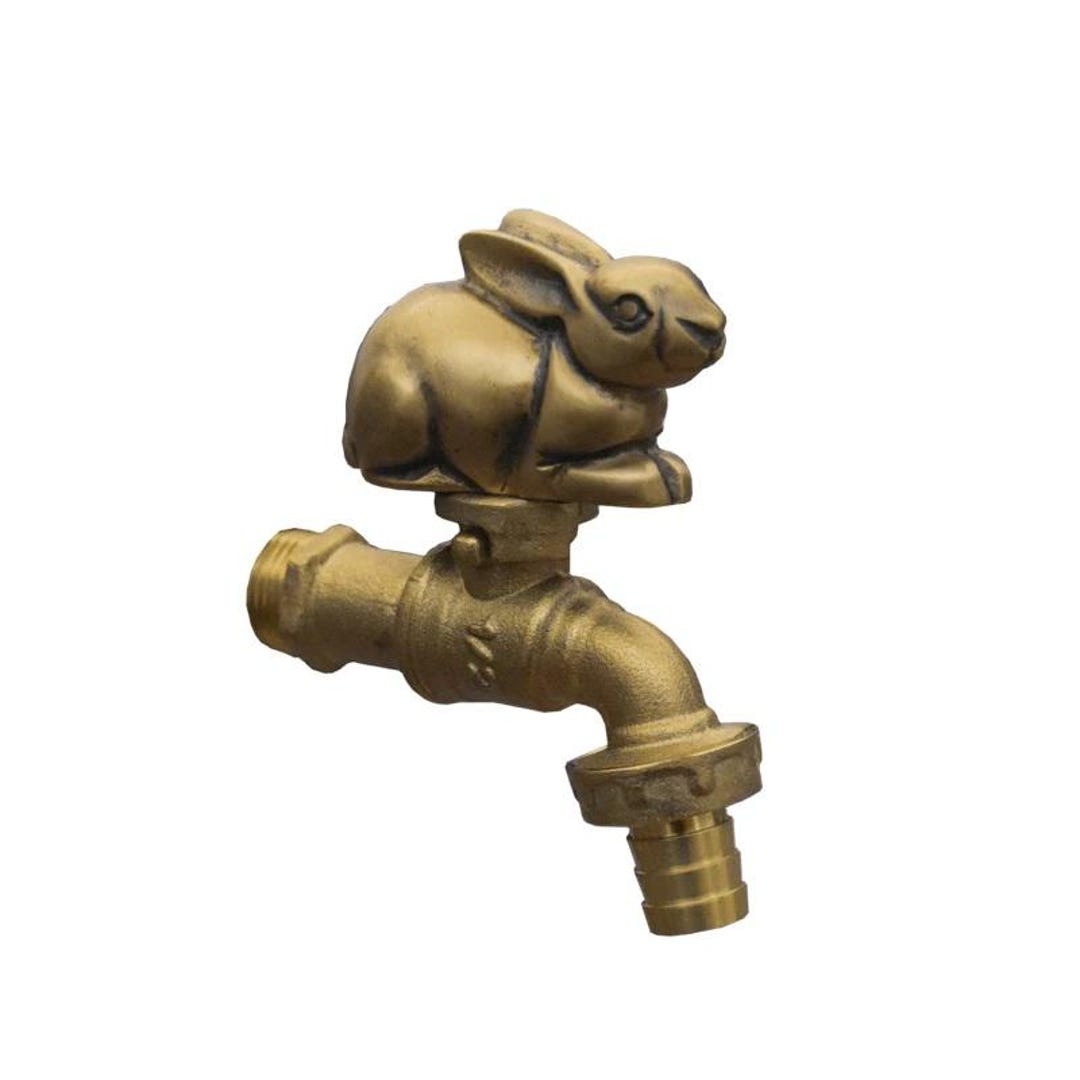 Brass Garden Tap Rabbit B Spigot Faucet Vintage Yard Water Home Decor ...