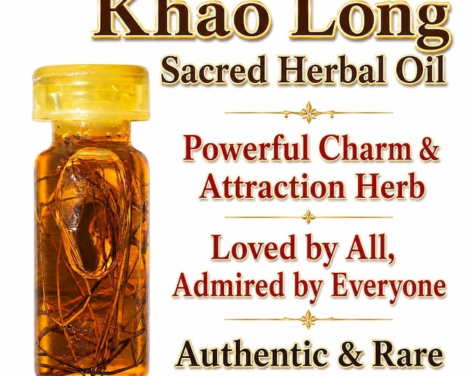 Thai Golden Herb Attraction Oil, Sacred Wan Krauea Thao Long Infusion for Charms and Metaphysical Rituals, Natural Botanical Perfume Oil