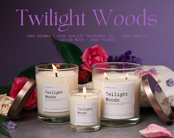 Set of Twilight Woods Essential Oil Candles | All-Natural Modern Candles, 150/200/300 ml.