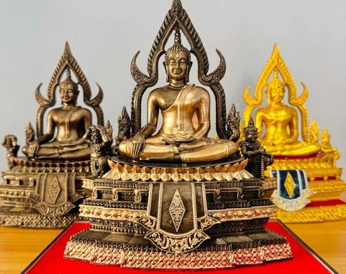 Phra Phuttha Chinnarat Buddha Statue, Sacred Lek Nam Phi Iron, Thai Spiritual, Protection Prosperity