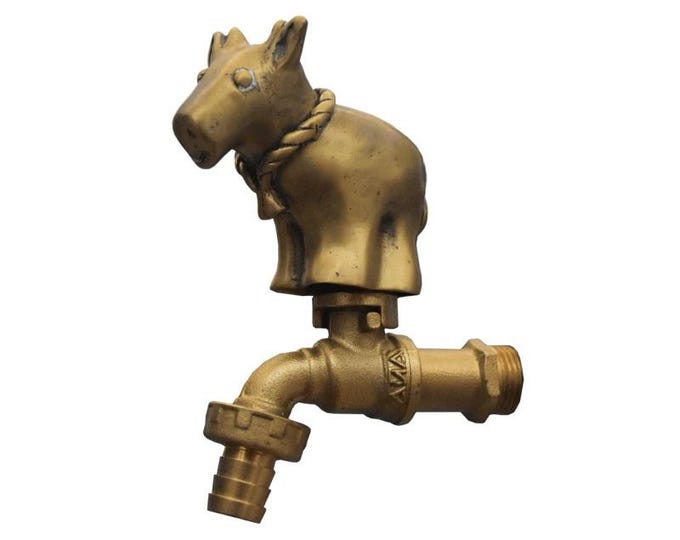 Brass Garden Tap Cow Spigot Faucet Vintage Yard Water Home Decor Outdoor