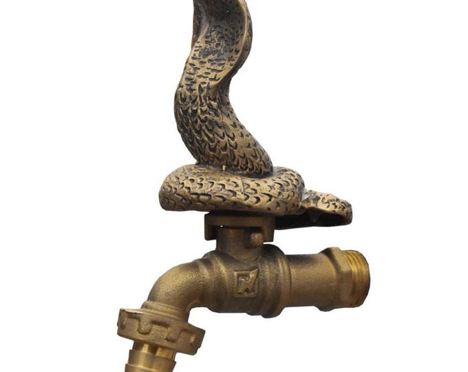 Brass Garden Tap Snake Spigot Faucet Vintage Yard Water Home Decor Outdoor