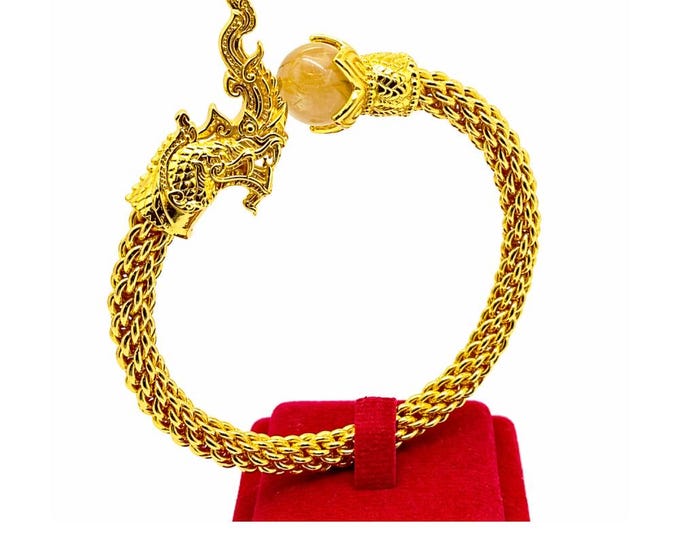 Thai Amulet Naga Bracelet Spiritual Jewelry Gift Mythical Protector