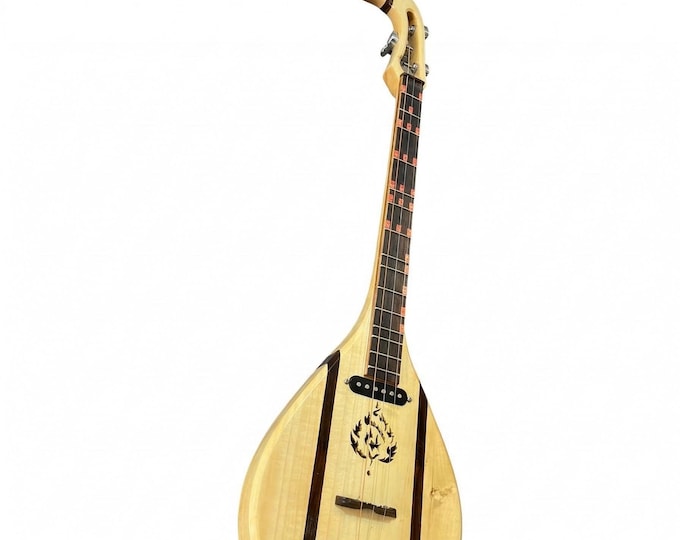 Handmade Ivory White Phin Thai Guitar Rare Wrightia Wood Isan Lute Folk Art