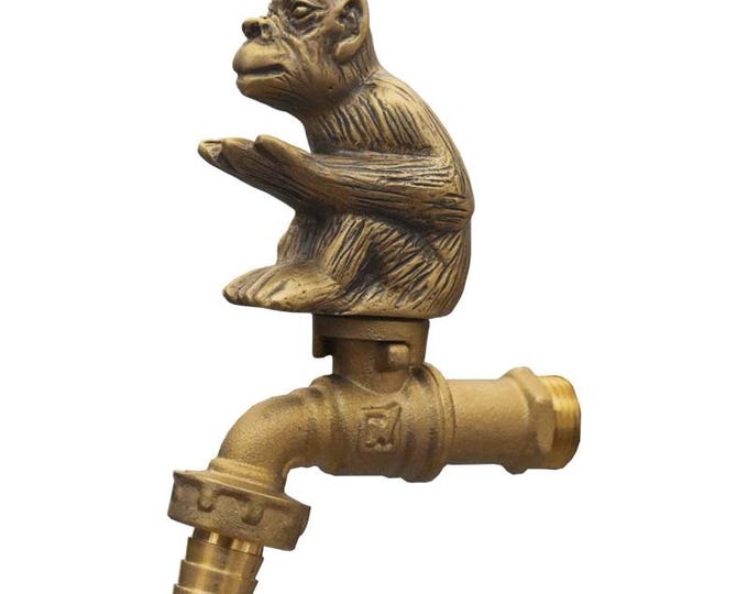 Brass Garden Tap Monkey A Spigot Faucet Vintage Yard Water Home Decor Outdoor