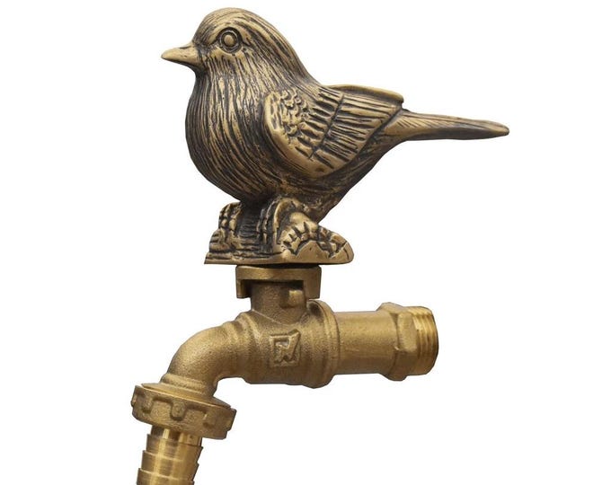 Brass Garden Tap Old World sparrows Spigot Faucet Vintage Yard Water Home Decor Outdoor