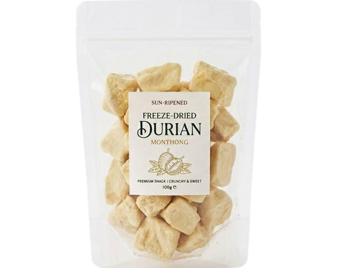 Freeze-Dried Monthong Durian Snacks, Crunchy Fruit Chips (100g, 200g)