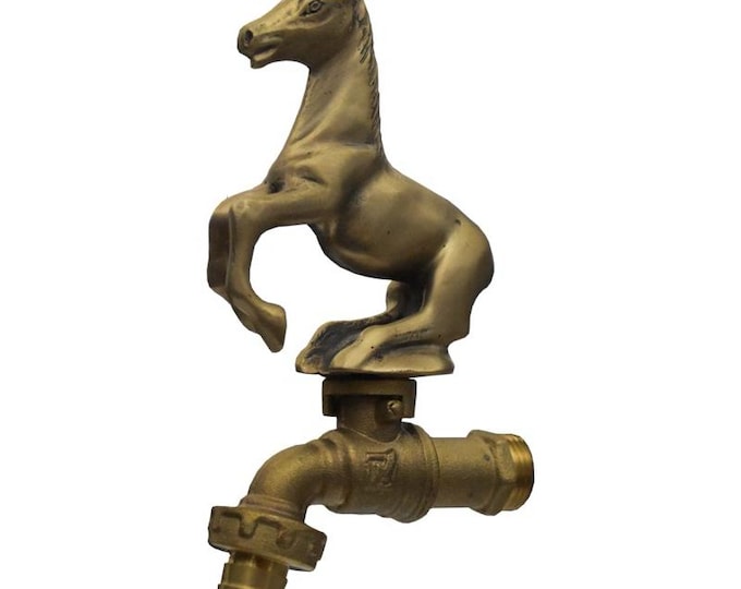 Brass Garden Tap Horse Spigot Faucet Vintage Yard Water Home Decor Outdoor